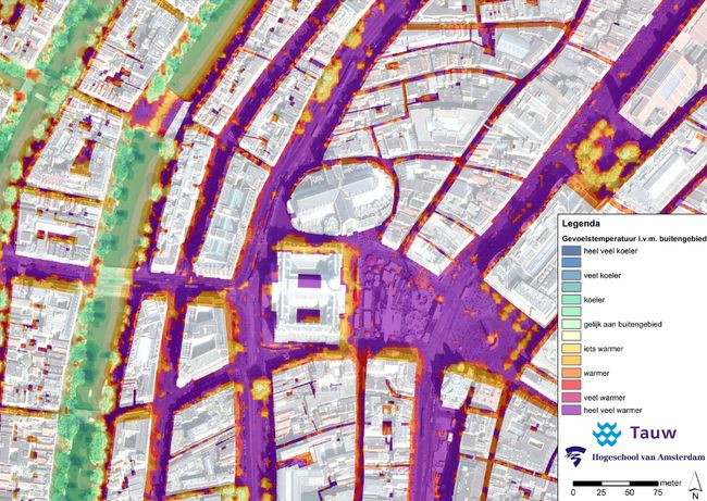 Hittekaart van AMsterdam