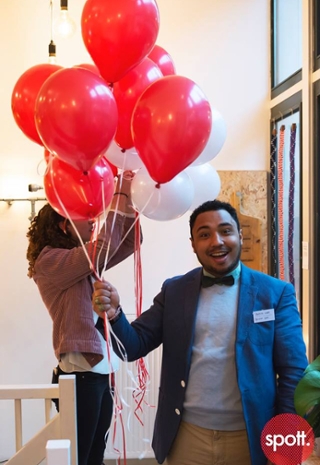Student met ballonnen