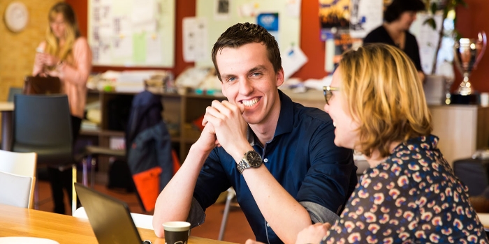Docenten in gesprek.