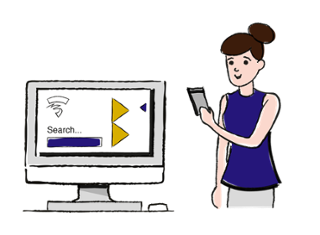 illustratie bibliotheekwebsite