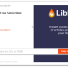 Het login scherm van Libkey