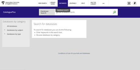 Screenshot Database Search in CatalogusPlus